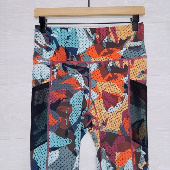 Mono B Women's High Waisted Kaleidoscope Camo Print Full Length Athletic Legging - Picture 3 of 6